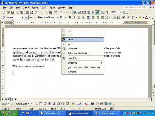 Wie Kopieren/Ausschneiden von Text in einem Microsoft Word-Dokument