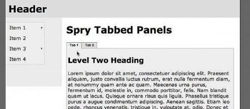 Gewusst wie: Verwenden Sie Dreamweaver CS3 "Spry" Tabbed Panels