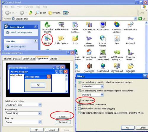 Icons machen mit Windows XP größer