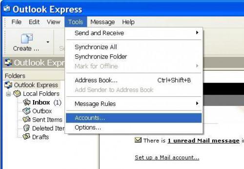 Zur Einrichtung von Outlook Express auf einem Windowscomputer
