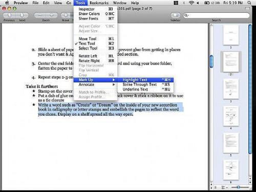 Bearbeiten von PDF-Dateien mit Vorschau unter Mac OSX Leopard
