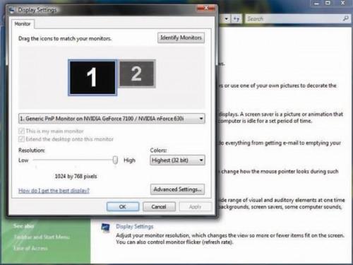 So ändern Sie die Bildschirmgröße in Windows Vista