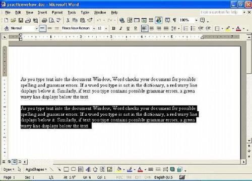 Wie Kopieren/Ausschneiden von Text in einem Microsoft Word-Dokument