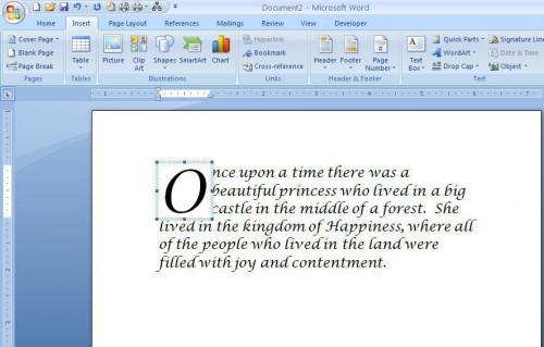 So erstellen eine Initiale in ein Microsoft Word 2007-Dokument