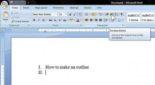 Erstellen einer MLA-Gliederung in Microsoft Word 2007