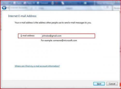 Einrichten eines E-Mail-Kontos in Aussicht