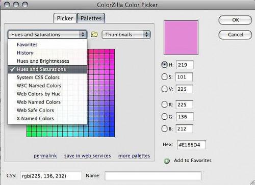 Verwenden Sie ein Firefox-Plugin für Webfarben